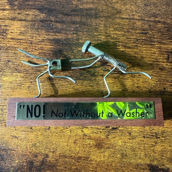 Metal Sculpture on Wooden Base - Picture 2 of 2